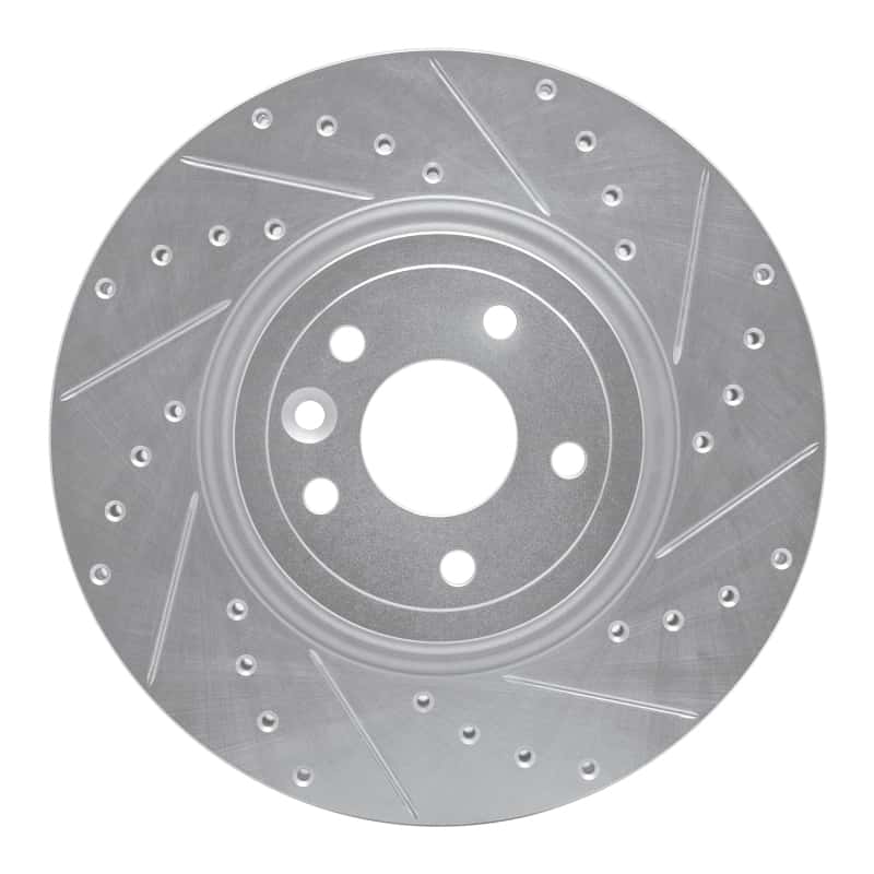 R1 Concepts — R1 17-20 Jaguar XF Front Right Drilled & Slotted Silver Brake Rotor
R1 Brake Rotor Drill - view 1