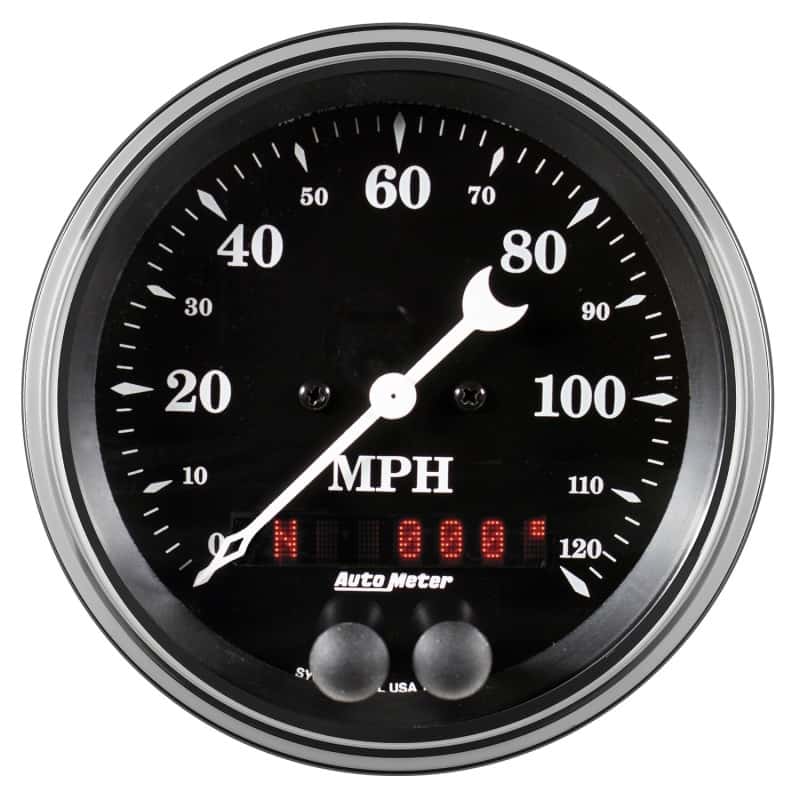 AutoMeter — Auto Meter Gauge Speedometer 3 3/8in 120mph GPS Old Tyme Black
3-3/8" SPEEDO, 120 M - view 1