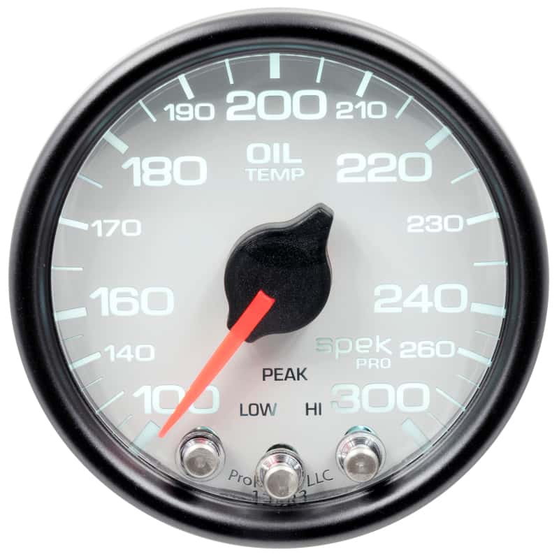 AutoMeter — Autometer Spek-Pro Gauge Oil Temp 2 1/16in 300f Stepper Motor W/Peak & Warn Wht/Blk
GA 2" OILT WCB SPEK - view 5