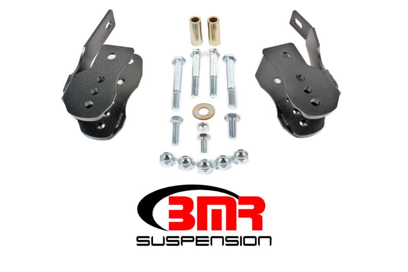 BMR Suspension — BMR 05-14 S197 Mustang Bolt-On Control Arm Relocation Brackets - Black Hammertone
Relocation Brackets - view 1