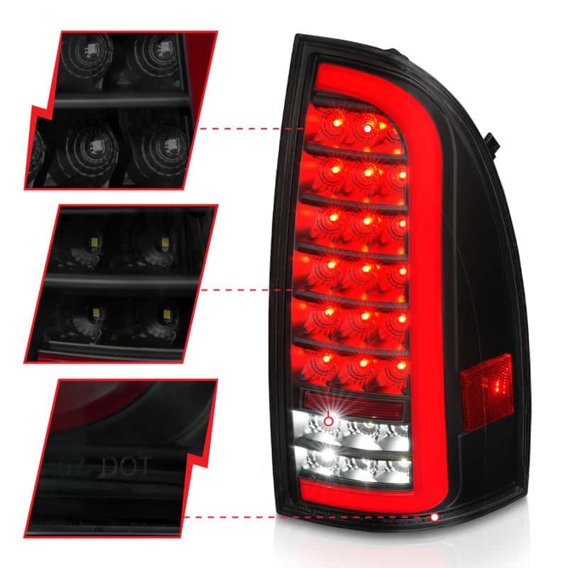 ANZO — ANZO 05-15 Toyota Tacoma Full LED Tail Lights w/Light Bar Sequential Black Housing Smoke Lens - view 10