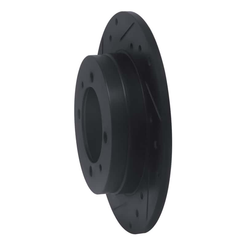 R1 Concepts — R1 88-93 Dodge 2000 GTX Rear Left Drilled & Slotted Black Brake Rotor
R1 Brake Rotor Drill - view 2