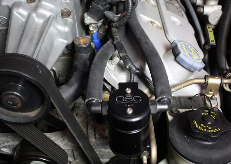 J&L — J&L 99-04 Ford Mustang SVT Cobra Driver Side Oil Separator 3.0 - Black Anodized
Oil Separator - view 3