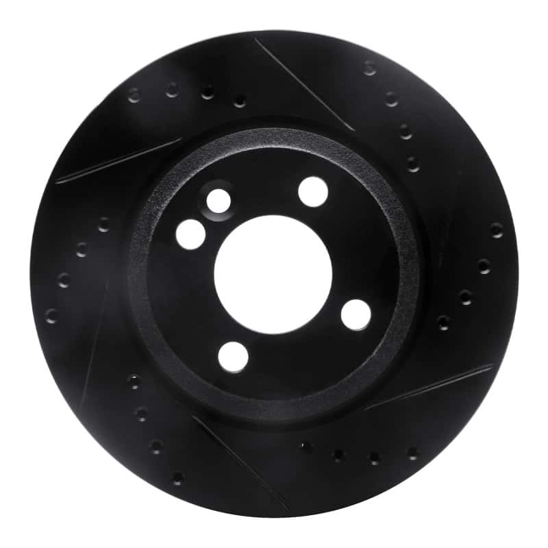 R1 Concepts — R1 02-08 Mini Cooper (Excl Clubman) Front Right Drilled & Slotted Black Brake Rotor
R1 Brake Rotor Drill - view 1
