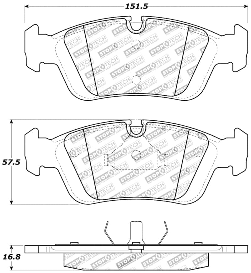 Stoptech — StopTech 96-02 BMW Z3 / 03-08 Z4 / 97-00 323 / 10/90-99 325/328 (E30/E36) Front Brake Pads
Sprt Brk Pad W/Hdwr - view 8