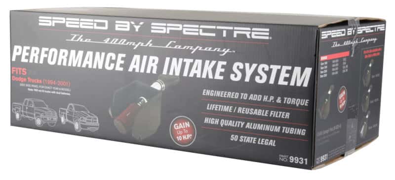 Spectre — Spectre 94-01 Dodge RAM 1500/2500 V8-5.2/5.9L F/I Air Intake Kit - Polished w/Red Filter
Spectre Air Intake K
Air Intake System - view 3