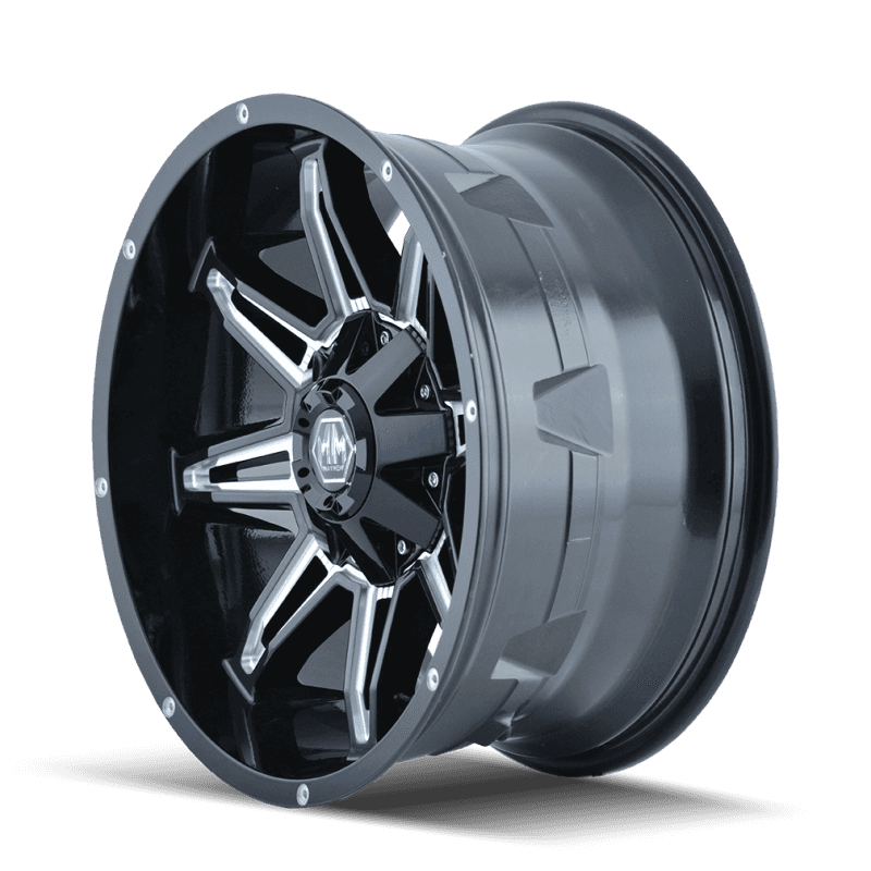 Mayhem — Mayhem 8090 Rampage 18x9 / 6x135 BP / 18mm Offset / 106mm Hub Black w/ Milled Spokes Wheel
MAYHEM 8090 - view 5