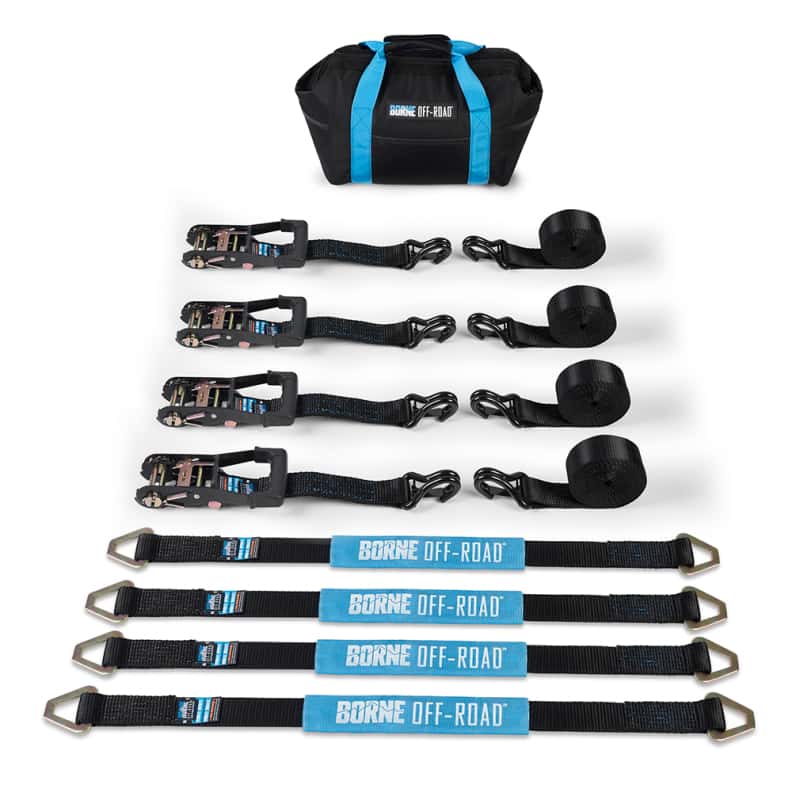 Borne Off-Road — Borne Off-Road Vehicle Ratchet Tie-Down Kit (4 pack) Black - view 5