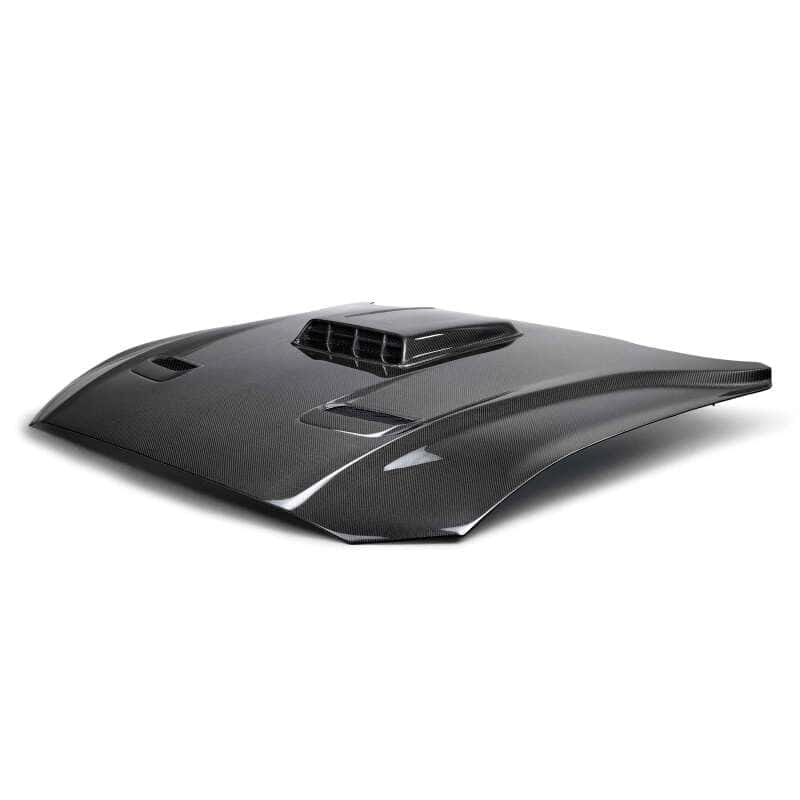 Anderson Composites — Anderson Composites 21-23 Ford Mustang Mach 1 Type-SK Double-Sided Carbon Fiber Hood - view 2