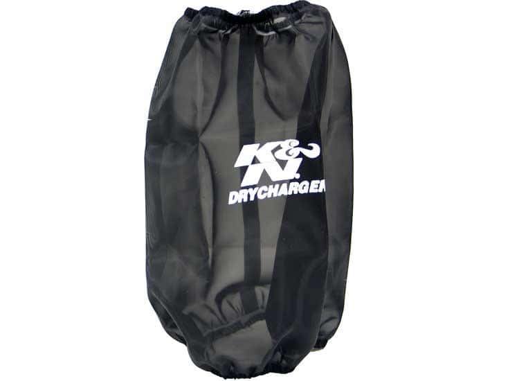 K&N Engineering — K&N 6.625in Base ID / 5.25in Top ID / 9.5in H Round Tapered Black Drycharger Air Filter Wrap - view 2