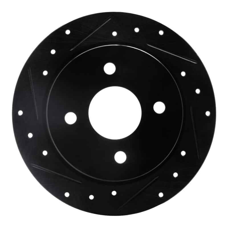 R1 Concepts — R1 01-19 Ford Fiesta (USA/Canada) Rear Left Drilled & Slotted Black Brake Rotor
R1 Brake Rotor Drill - view 1