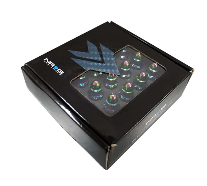 NRG — NRG 500 Series M12 X 1.5 Bullet Shape Steel Lug Nut Set - 21 Pc w/Lock Key - Neochrome - view 6
