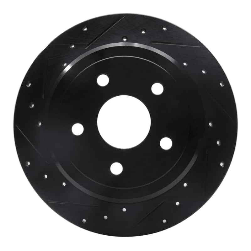 R1 Concepts — R1 05-10 Jeep Grand Cherokee Rear Left Drilled & Slotted Black Brake Rotor
R1 Brake Rotor Drill - view 1