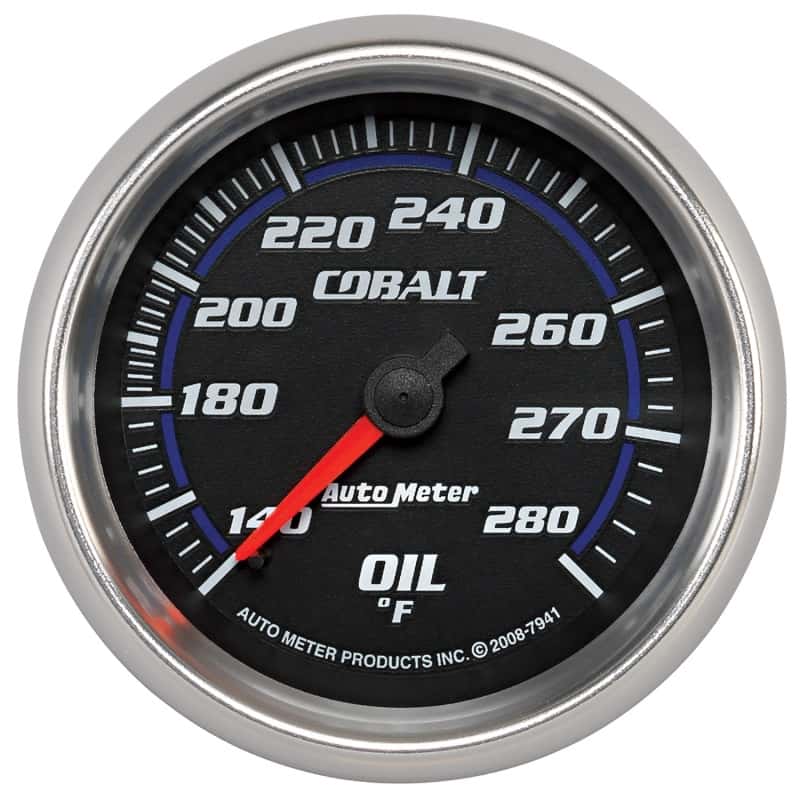 AutoMeter — Autometer Cobalt 66.7mm 140-280 Degree F Mechanical Oil Temperature Gauge
GA 2.6" OT 280F M CB - view 1
