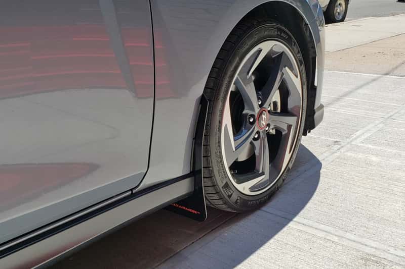 Rally Armor — Rally Armor 19-21 Hyundai Veloster Turbo/2.0/R-Spec Red UR Mud Flap w/White Logo
Mud Flap - view 5