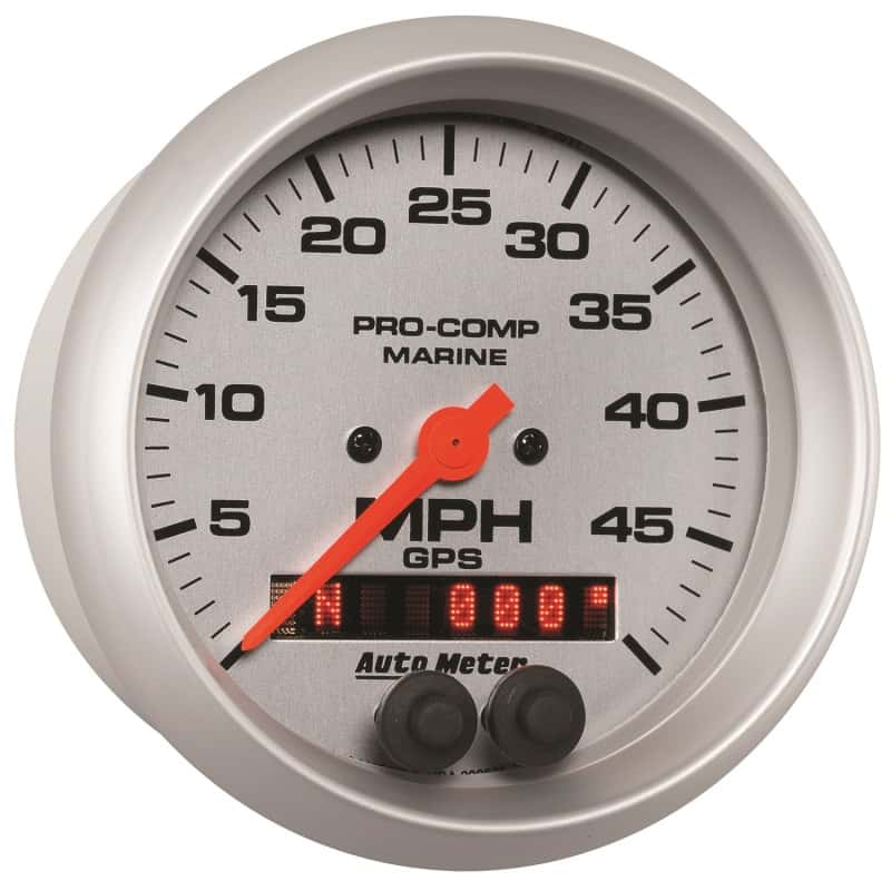 AutoMeter — Autometer Marine Silver Ultra-Lite 3-3/8in 50MPH GPS Speedometer Gauge
3.4" SPD GPS 50 MS - view 6