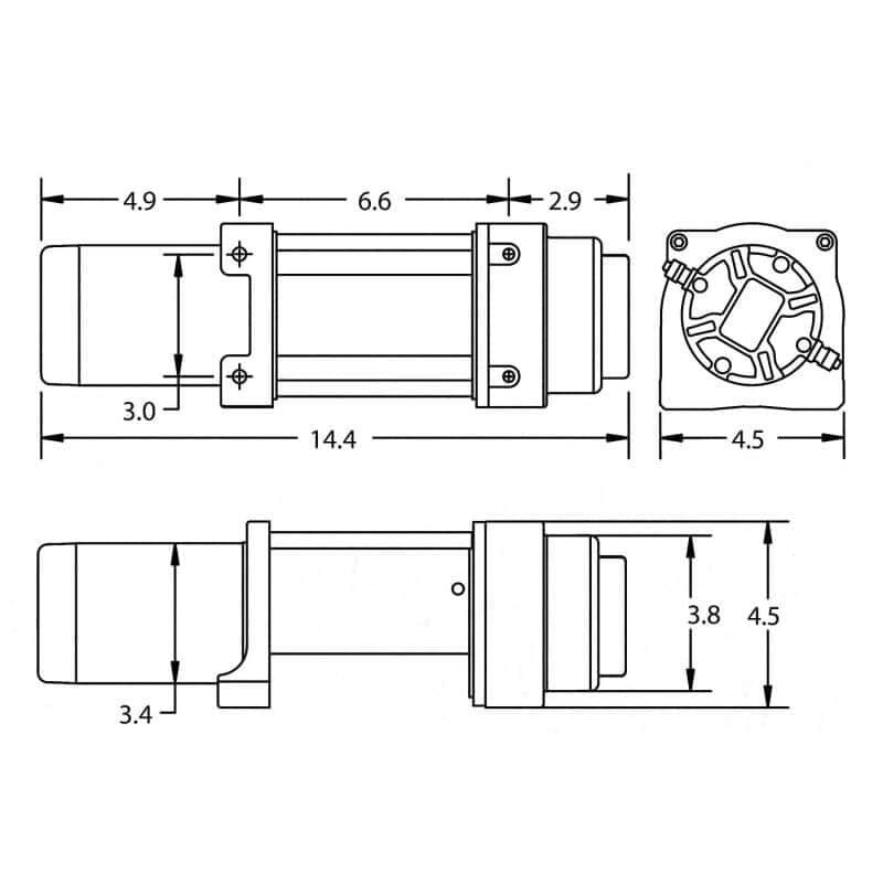 Superwinch — Superwinch 4500 LBS 12V DC 1/4in x 50ft Synthetic Rope Terra 4500SR Winch - Gray Wrinkle - view 14