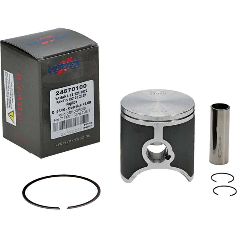 Vertex Pistons — Vertex Piston 2023 Fantic Motor XE 125 125cc +1.00mm Oversized Cast Replica Piston Kit - view 2