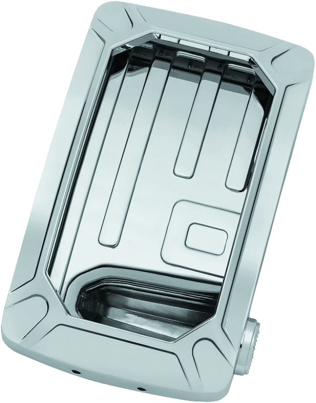 Kuryakyn — Kuryakyn Nova Curved Vertical Mount Side License Plate Holder Chrome - view 1