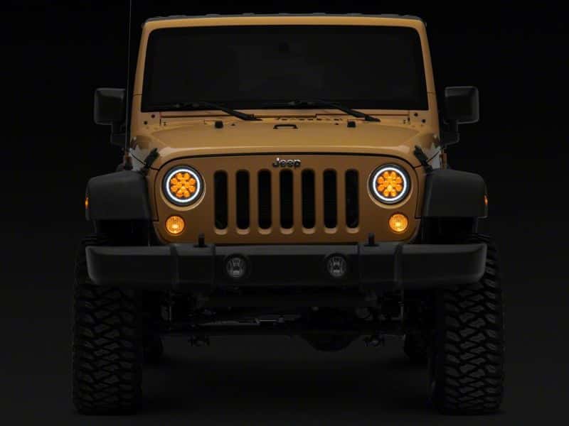 Raxiom — Raxiom 07-18 Jeep Wrangler JK Axial Spider LED Headlights w/Angel Eye Halo- Blk Housing (Clear Lens)
Headlights - view 3