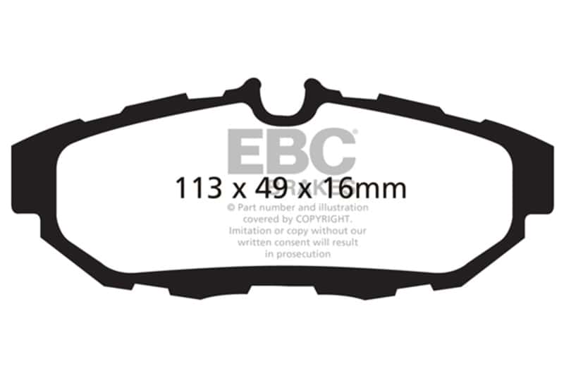 EBC — EBC 10-14 Ford Mustang 3.7 Ultimax2 Rear Brake Pads
Disc Brake Pad - view 1