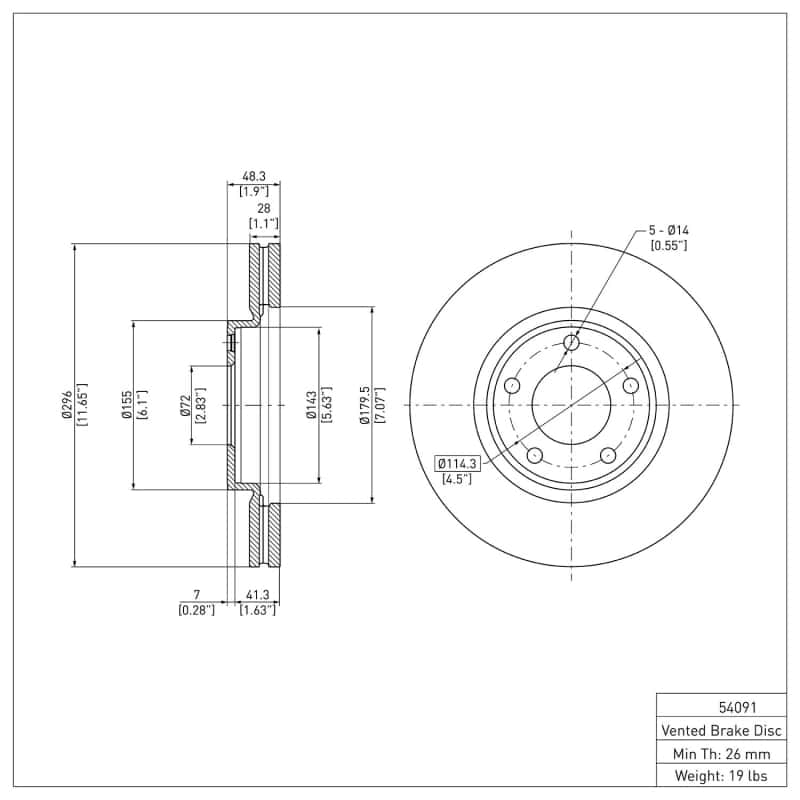 DFC — DFC 07-08 Ford Edge Front GeoSPEC Coated Rotor
DFC Brake Rotor - view 6