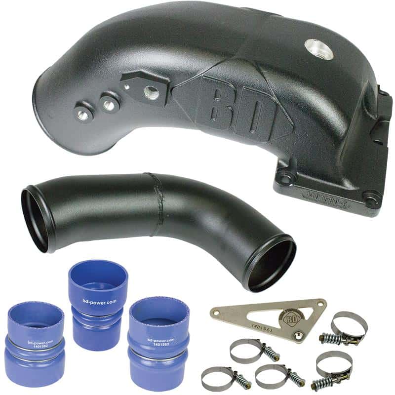 BD Diesel — BD Diesel X-Flow Power Intake Elbow (Black) - Dodge 1998-2002 5.9L 24-valve
X-FLOW INTAKE ELBOW
Air Intake Elbow - view 3