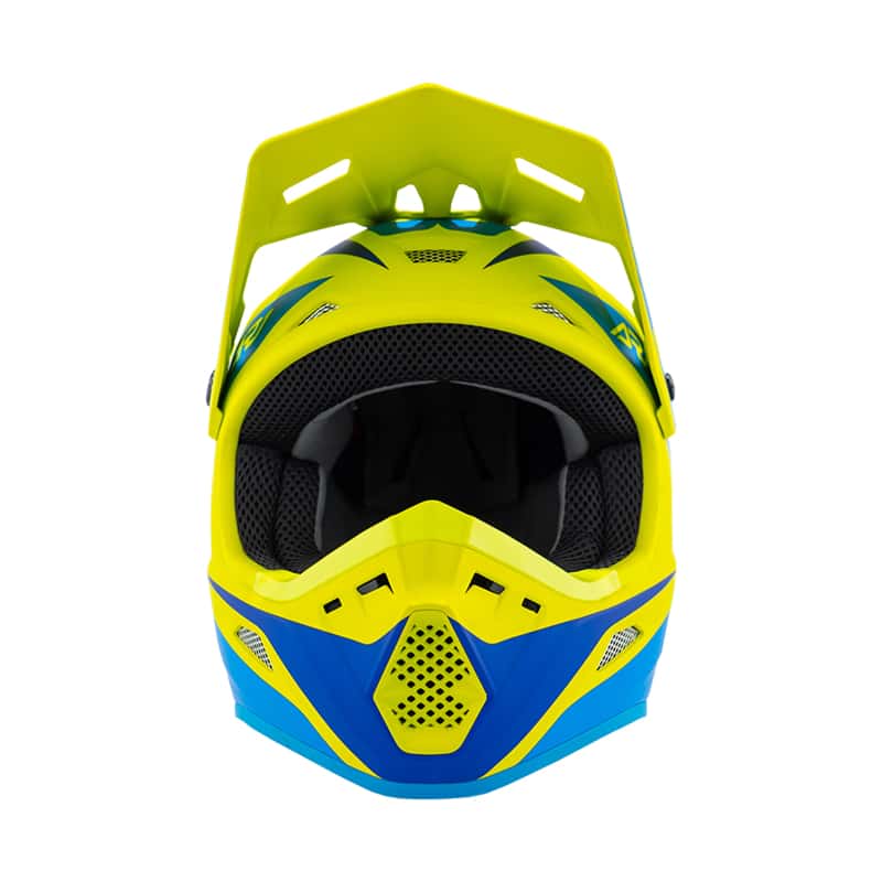 Answer — Answer 26 AR1 Mototown Helmet Matte Hyper Acid/Cyan/Dark Blue Youth - Small - view 3