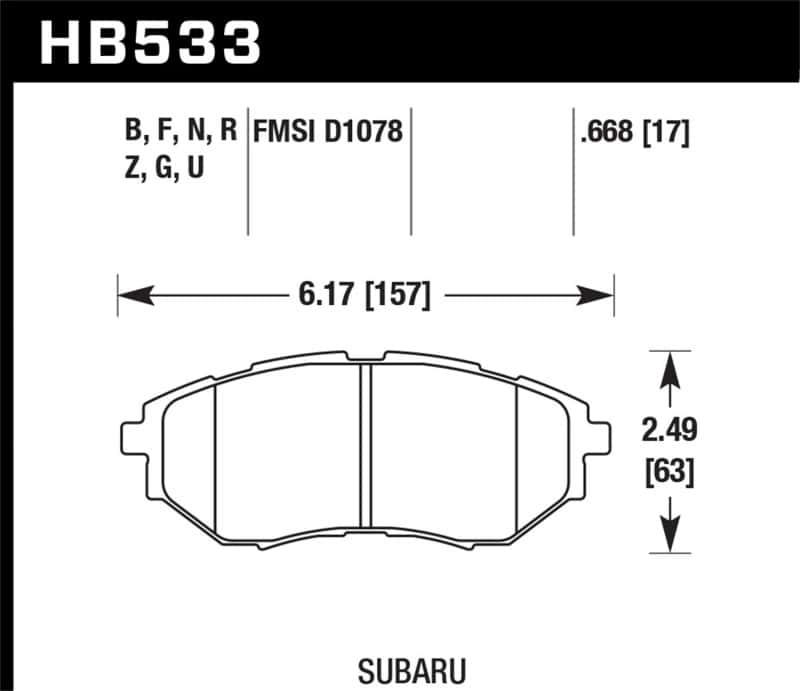 Hawk Performance — Hawk 05-08 LGT D1078 DTC-60 Race Front Brake Pads
Disc Brake Pad - view 3