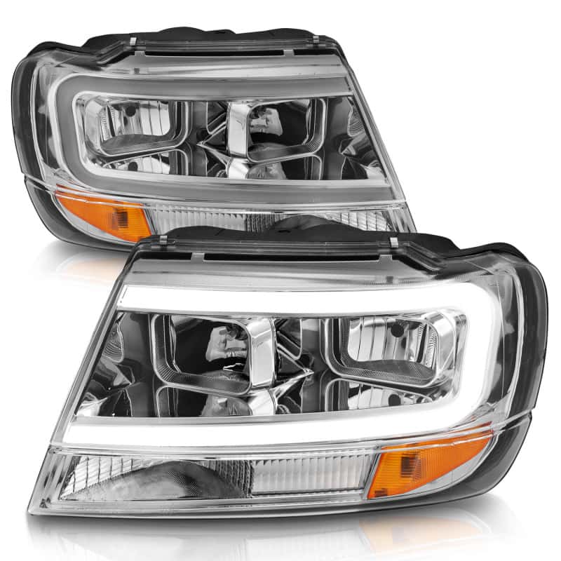 ANZO — ANZO 1999-2004 Jeep Grand Cherokee Crystal Headlights w/ Light Bar Chrome Housing
Head Light Set
HdLtSet - view 3