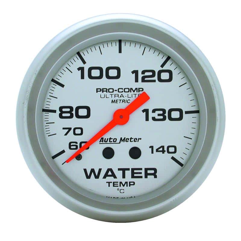 AutoMeter — Autometer Ultra-Lite 66.7mm Mechanical 60-140 Degree C Water Temperature Gauge w/ 6in Tubing
2-5/8" WATER TEMP, 6 - view 2