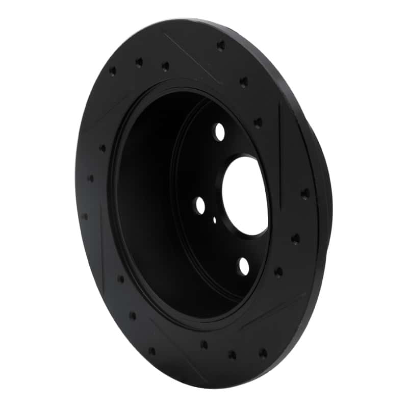 R1 Concepts — R1 2012-2018 Lexus ES300H Rear Left Drilled & Slotted Black Brake Rotor
R1 Brake Rotor Drill - view 4