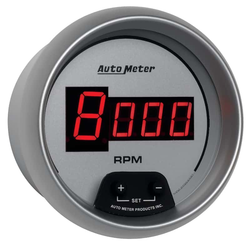 AutoMeter — AutoMeter Gauge Tach 3-3/8in. 10K RPM In-Dash Digital Silver Dial W/ Red Led
3-3/8" TACH, IN-DASH - view 4