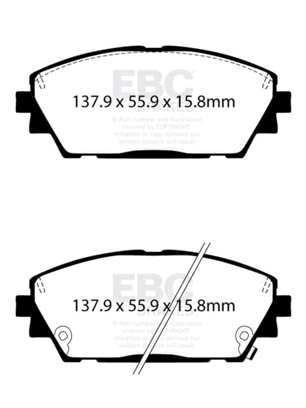 EBC — EBC 2019+ Mazda 3 (BP) 2.5L Yellowstuff Front Brake Pads
Disc Brake Pad - view 8