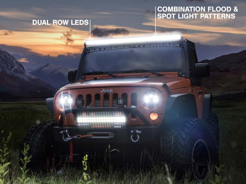 Raxiom — Raxiom 07-18 Jeep Wrangler JK 50-Inch Straight Dual Row LED Light Bar Flood/Spot Combo Beam
Bar - view 3