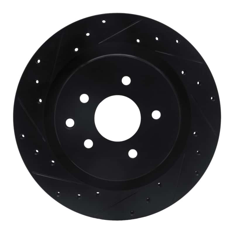 R1 Concepts — R1 03-08 Infiniti G35 Rear Left Drilled & Slotted Black Brake Rotor
R1 Brake Rotor Drill - view 1