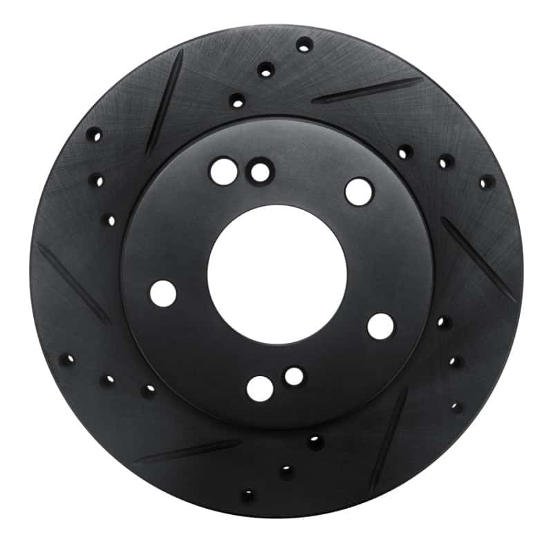 R1 Concepts — R1 96-98 Nissan 240SX Front Left Drilled & Slotted Black Brake Rotor
R1 Brake Rotor Drill - view 1
