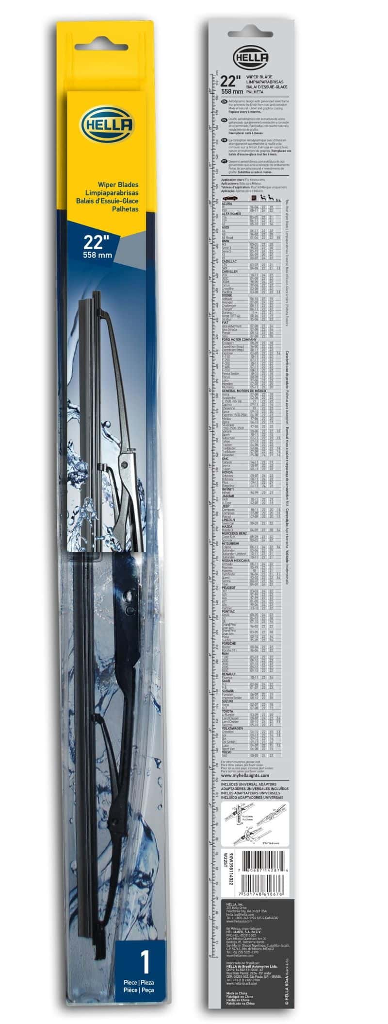 Hella — Hella Standard Wiper Blade 22in - Single
WIPER BLADE 22 '' ST - view 7