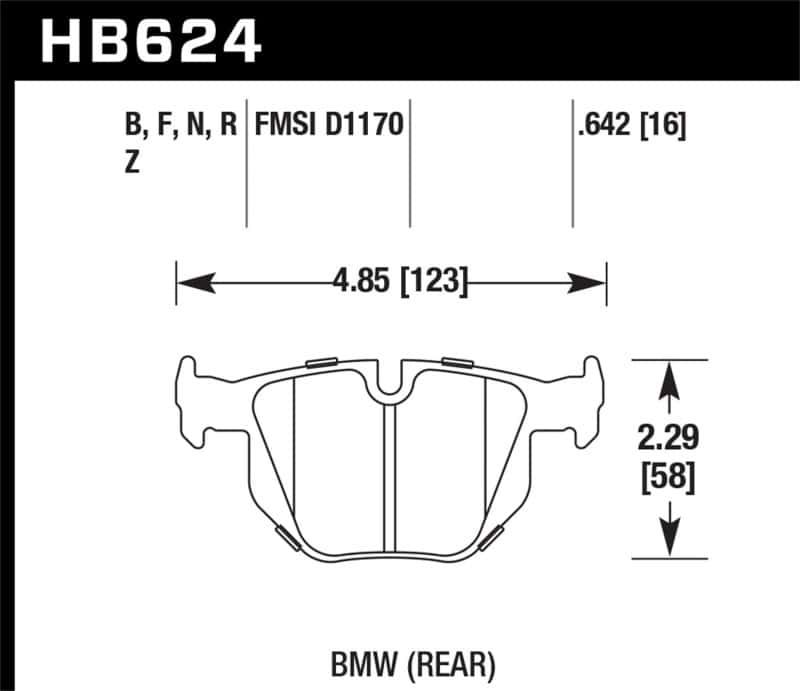 Hawk Performance — Hawk 06 BMW 330i/330xi / 07-09 335i / 07-08 335xi / 09 335d / 08-09 328i HP+ Street Rear Brake Pads
Disc Brake Pad - view 2