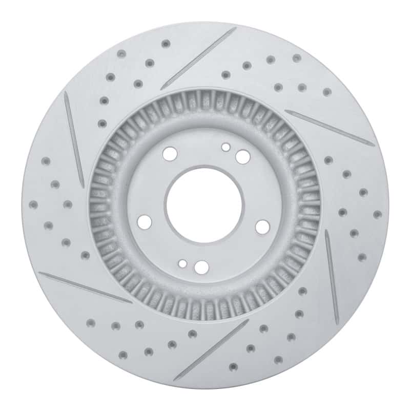 R1 Concepts — R1 13-20 Hyundai Santa Fe Xl Front Right Drilled & Slotted Geo-Carbon Rotor - view 5