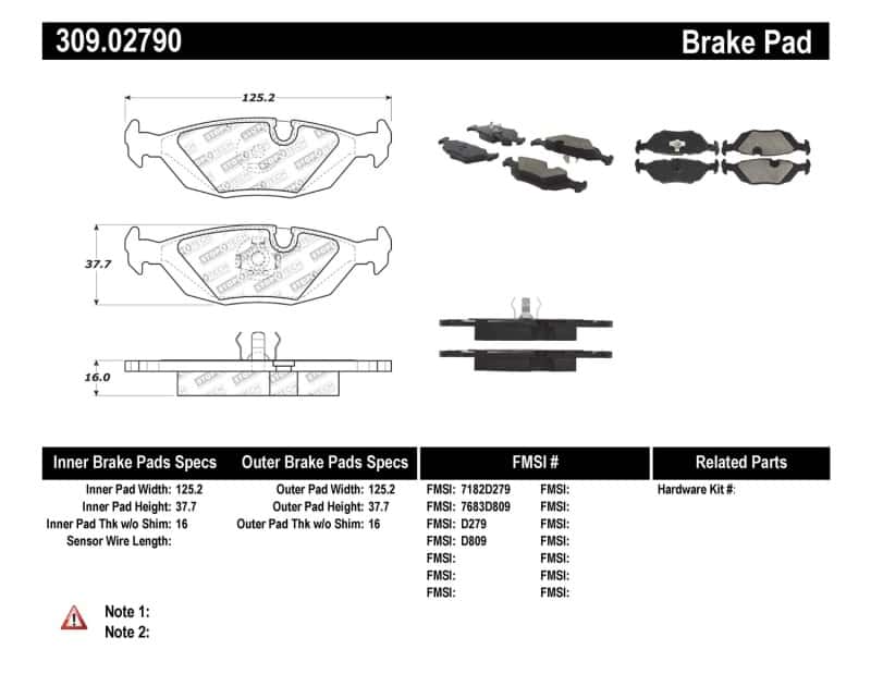 Stoptech — StopTech Performance Rear Brake Pads
Sprt Brk Pad W/Hdwr - view 1
