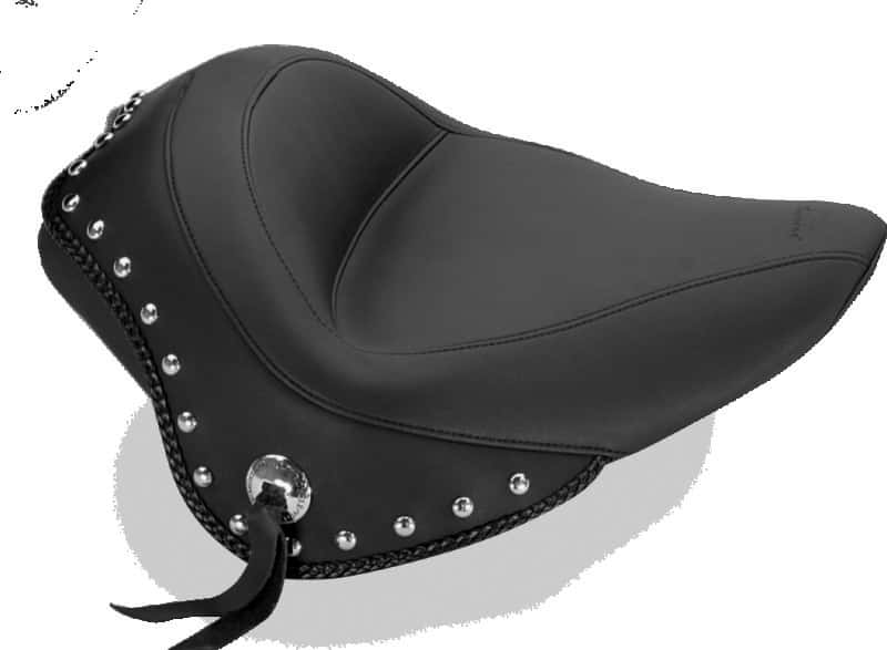 Mustang Motorcycle — Mustang 11-13 Harley Blackline,12-17 Slim/Slim S Wide Stud Touring Solo Seat w/Studs - Black - view 2