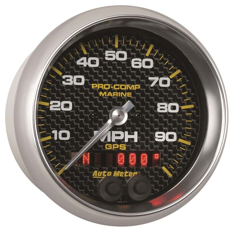 AutoMeter — Autometer Marine Carbon Fiber 3-3/8in 100MPH GPS Speedometer Gauge
3.4" SPD GPS 100 MCF - view 6
