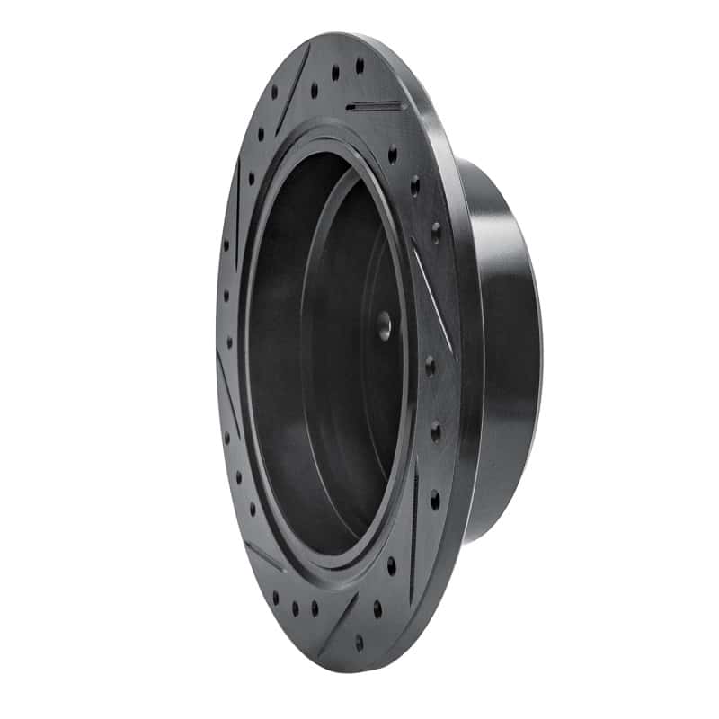 R1 Concepts — R1 81-86 BMW 735I Rear Right Drilled & Slotted Black Brake Rotor
R1 Brake Rotor Drill - view 4