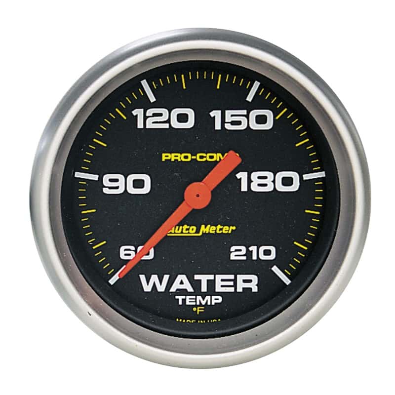 AutoMeter — Autometer Pro Comp 60-210 Deg F Full Sweep Electronic Water Temperature Low Temp Gauge
2-5/8" LOW TEMP GA, - view 1