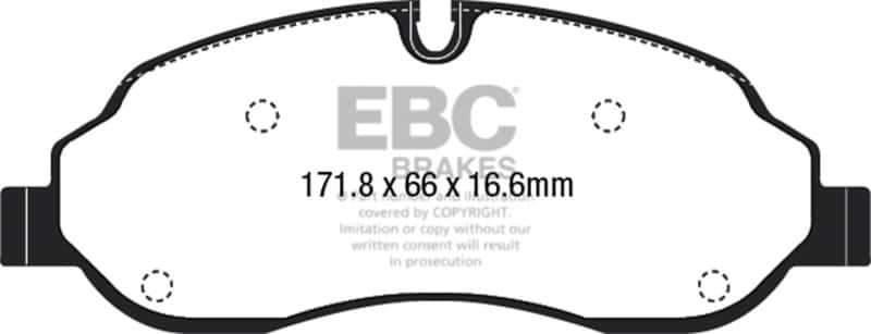 EBC — EBC 15+ Ford Transit 2.2 TD Ultimax2 Front Brake Pads
Disc Brake Pad - view 1
