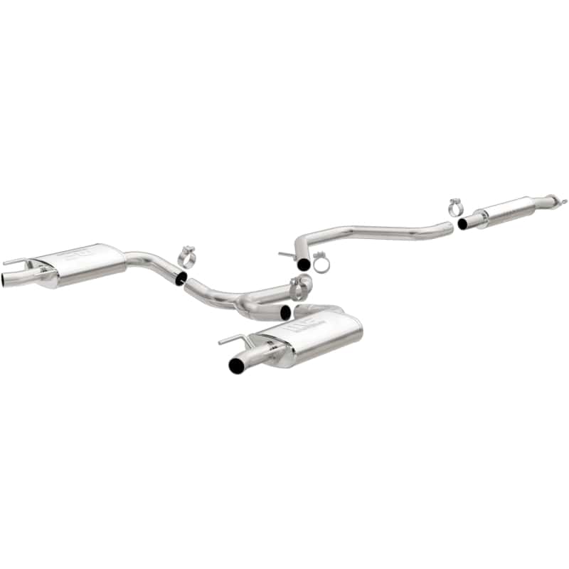 Magnaflow — MagnaFlow Cat-Back SS 2.25/2.5in Dual Split Rear Exit Polished 3in Tip 2015 Chev Impala 3.6L V6
Cat-Back - view 2