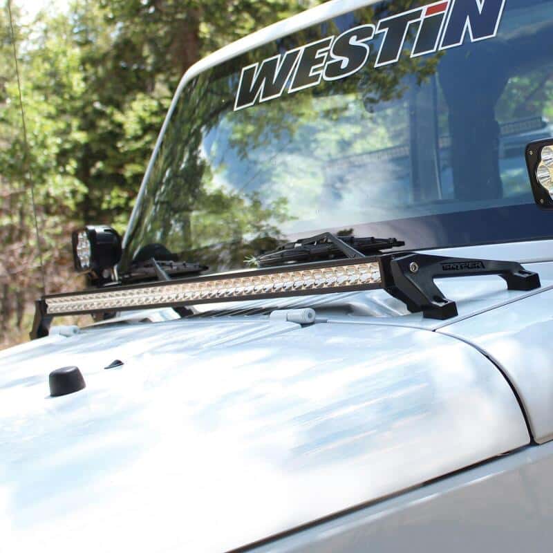Westin — Westin/Snyper 07-17 Jeep Wrangler Snyper LED Cowl Mount - Textured Black
LED Light Bar Mount - view 3