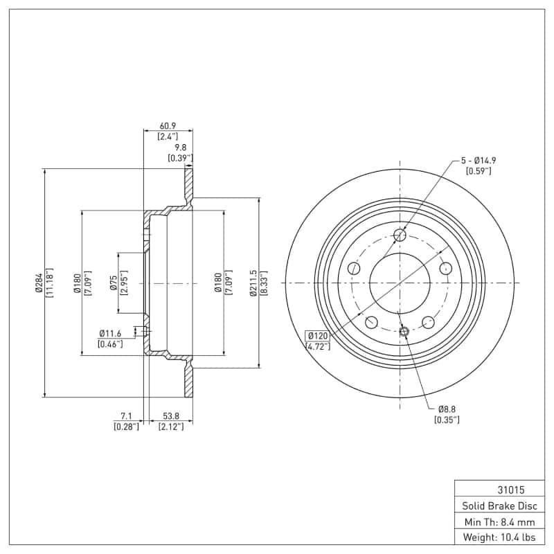 DFC — DFC 82-89 BMW 633CSi Rear Brake Rotor
DFC Brake Rotor - view 6