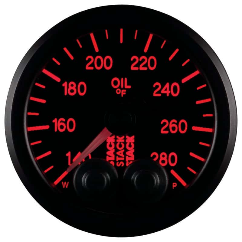 AutoMeter — Autometer Stack Instruments 52mm 140-280 Deg F 1/8in NPTF Male Pro Control Oil Temp Gauge - Black
Ga OilT PC Blk 280F - view 9